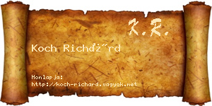 Koch Richárd névjegykártya