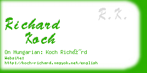 richard koch business card